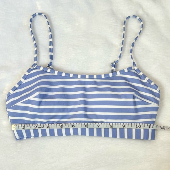 NWOT H&M Striped Bikini Swim Top Removable Pads Size 6 Blue Periwinkle White - Picture 3 of 5